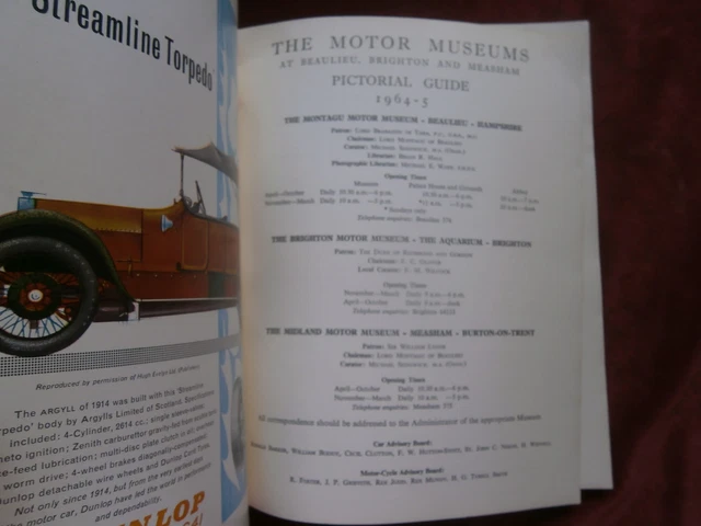 PICTORIAL GUIDE TO the motor museums at Beaulieu, Brighton, Measham £5. ...