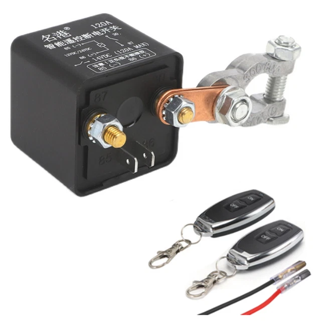 CAR BATTERY DISCONNECT Relay Master Kill Cutoff Switch w/Dual Wireless