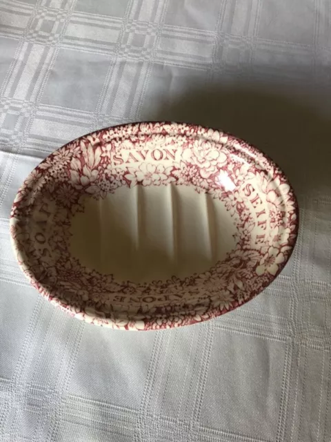 Crabtree & Evelyn Mason’s Wedgewood London Red Floral Soap Dish Vintage Exc