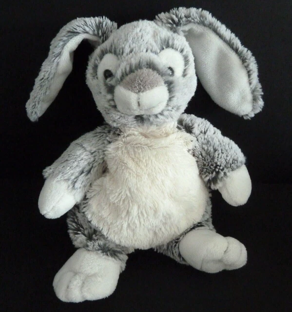 *. DOUDOU PELUCHE RODA RODADOU EAC I2C LAPIN BLANC GRIS chiné 22cm billes TTBE