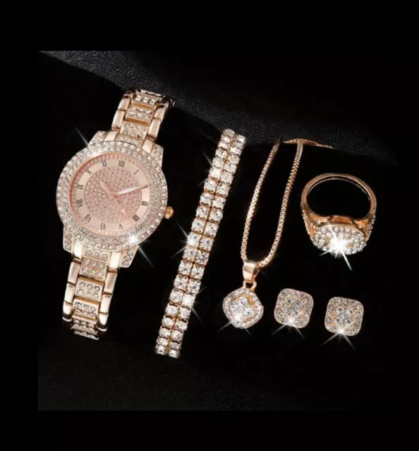 Reloj De Cuarzo Con  Conjunto De Joyas(6piezas) Para Mujer 2