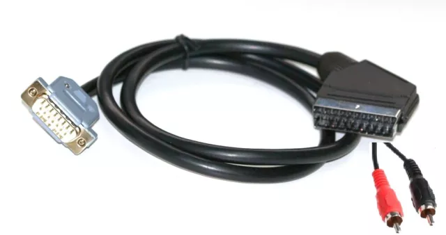 Apple Iigs A RGB Scart Monitor / TV Video Cable / Cable Rca Audio Breakout