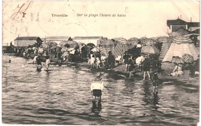 CPA Carte Postale France Trouville Sur la Plage l'heure de bains 1904 VM77667