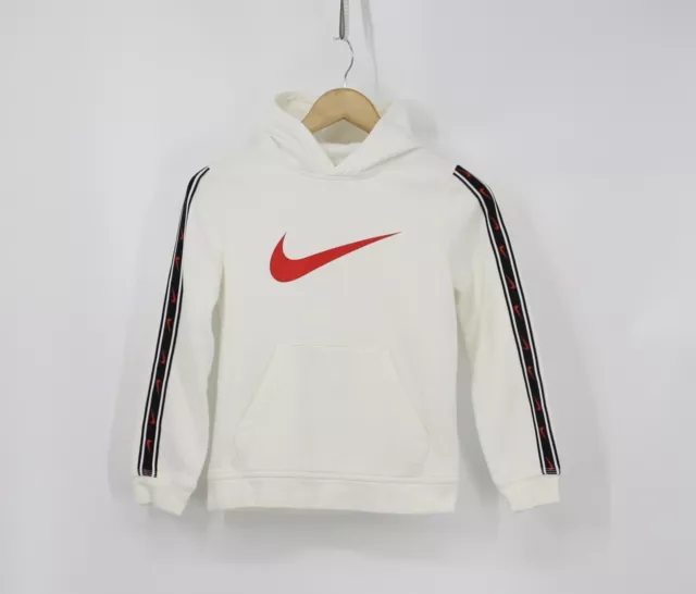 Felpa Con Cappuccio Nike Sportswear Nastro Ripetitivo Pile Ragazzi Bambini Bianca Hh Dz5624-133