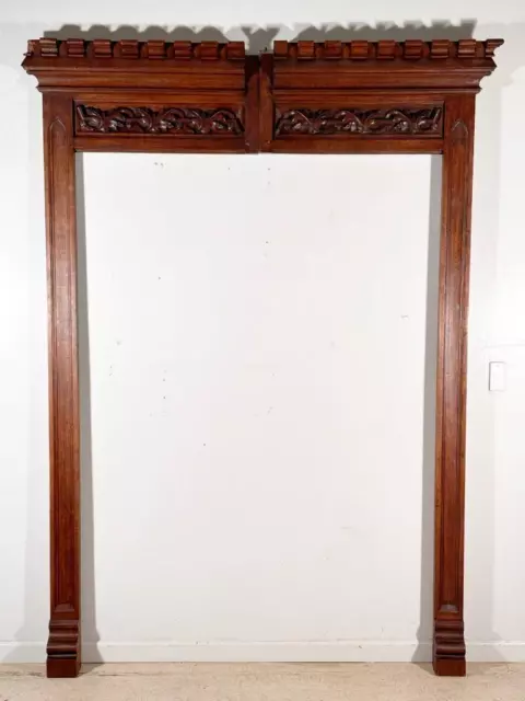 92" Tall French Antique Gothic Revival Wood Portal/Door Frame 3