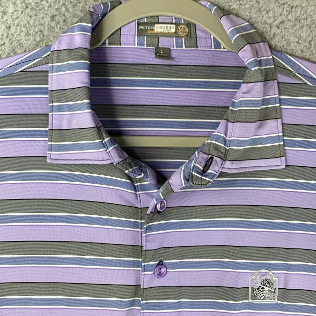 MPCC Peter Millar Polo Shirt Mens L Monterey Peninsula Club Golf Summer Comfort