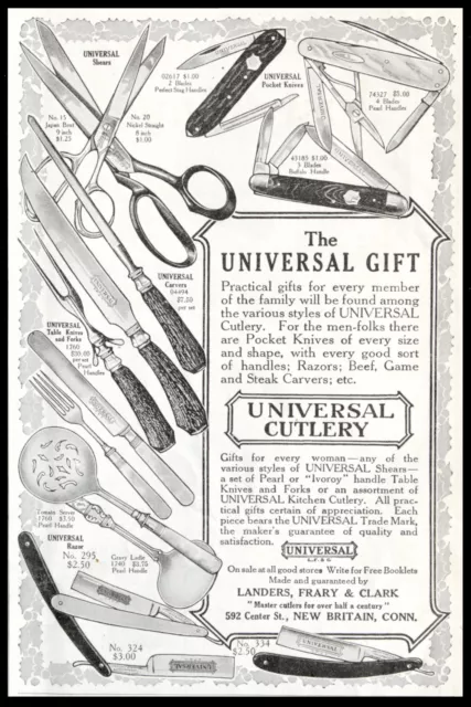 1917 UNIVERSAL CUTLERY Gifts Knives Shears Razors Flatware Orig Vtg PRINT AD