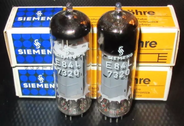 Matched Pair Nos Nib Siemens Germany E84L Premium El84 6Bq5 Type Power Tubes!