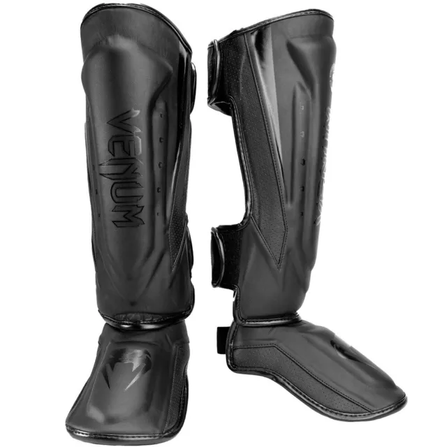 Venum Elite EVO Black/Black Shin Guards