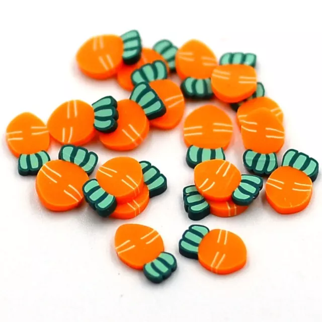 200 Pcs Polymer Clay Carrot Polymer Clay Spacer Beads  Necklaces