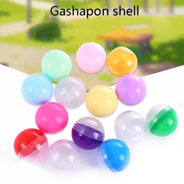 100Pcs PP Empty Toy Vending Capsules Half Clear Half Color Round Ball 32FE