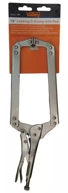 Pliers 18" Locking C-Clamp, Swivel Pads 6-2466