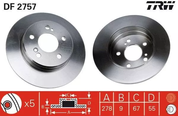 Jeu De 2 Disques De Frein Mercedes Classe C C 220 Cdi,C 200 Cdi,C 250 Turbo-D