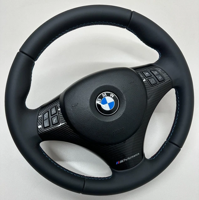 Volant Sport En Cuir Alcantara Bleu Pour BMW E87 E90 E91 E92 - Occasion En Excellent état
