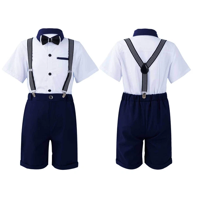 Set outfit inhzoy bambini ragazzi gentiluomo button down camicia solida pantaloncini mosca 4