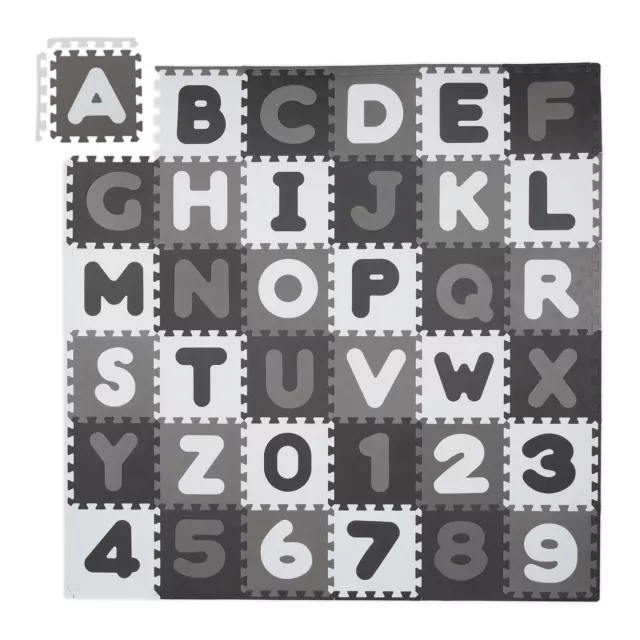 Tapis éducatif Alphabet Bébé Enfant Lettres Chiffres Puzzle Avec rebords Eveil