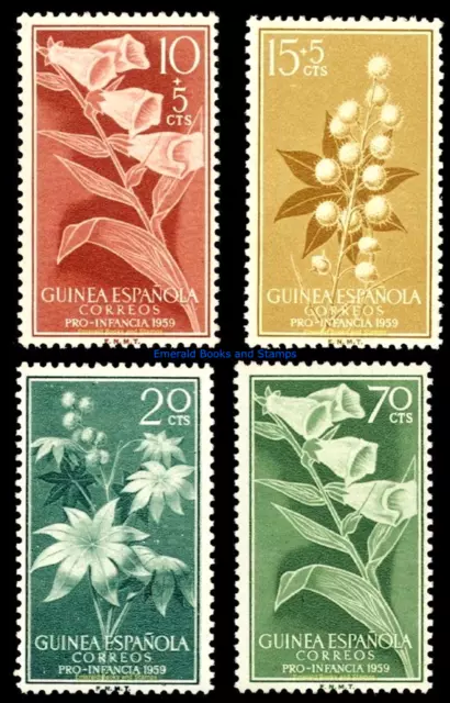 EBS Spanish Guinea 1959 For Children - Flowers - Pro Infancia Edi. 391-394 MNH**