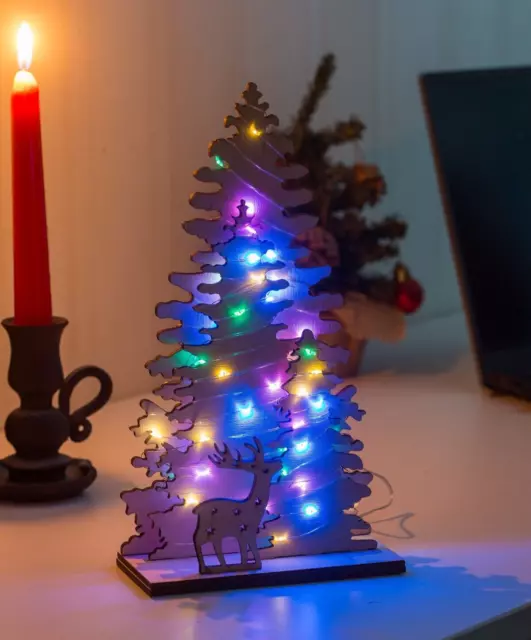 Kit de montaje. Luz de noche. Árbol de Navidad. Conjunto de piezas de...