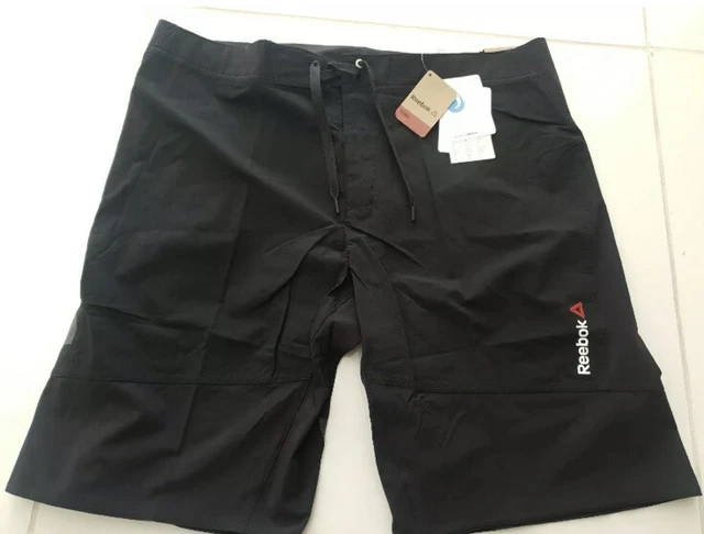 SALE Reebok Mens Speedwick Training Shorts Black Stretch Fabric Size L W36