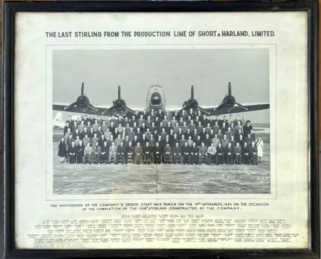 Rare affiche encadrée du dernier avion STERLING en 1945 - Royal Air Force