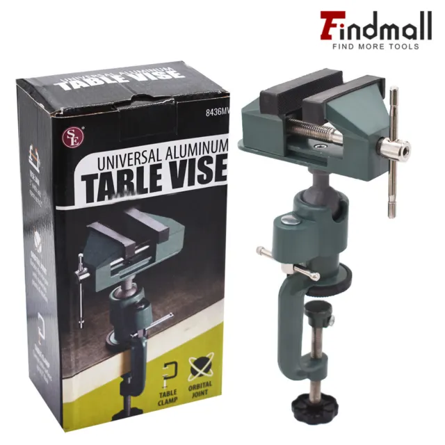 Universal Table Vise 3" Aluminum Swivel 360° Rotating for Holding Small Parts-US