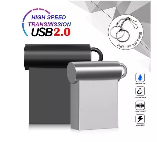 Super Mini USB 2.0 Flash Drive 16GB 32GB 64GB 128GB USB Stick Pendrive Silber