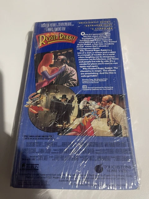 WHO FRAMED ROGER Rabbit Steven Spielberg Zemeckis VHS Touchstone Amblin ...