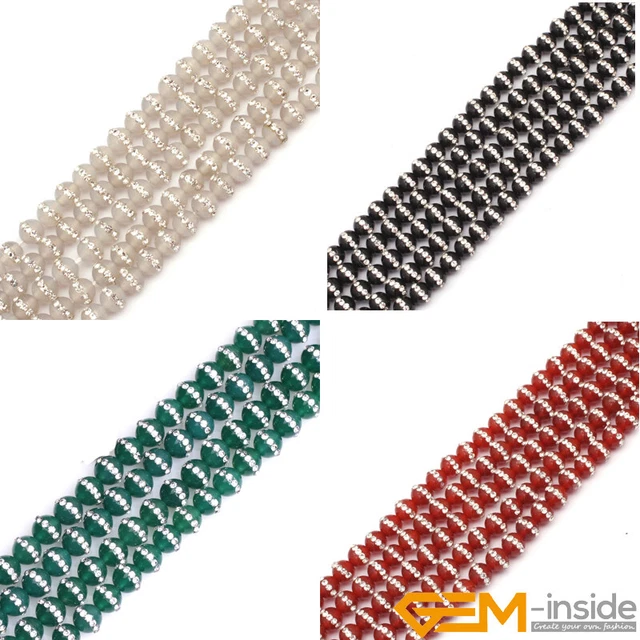 Inlaid Agate Paved Rhinestone Assorted Colors Round Beads For Jewelry Making 15"