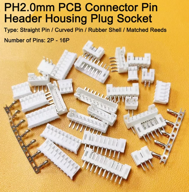 Header Plug Socket PH2.0MM PCB CONNECTOR Pin Header Housing Plug Socket 2 ~ 16 Pin ...