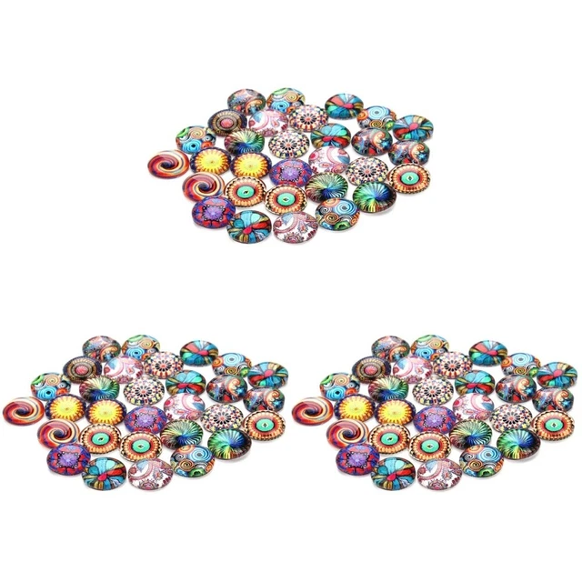 3x flatback cabochons Vintage Cabochons Flache Rückseite Tasten