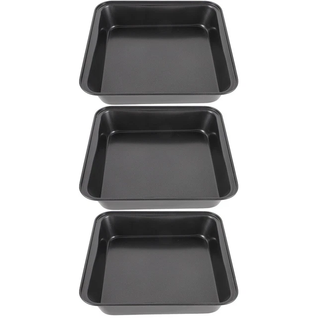 3x antihaftbeschichtet  Kohlenstoffstahl quadratisch Backform Pizza-Backform