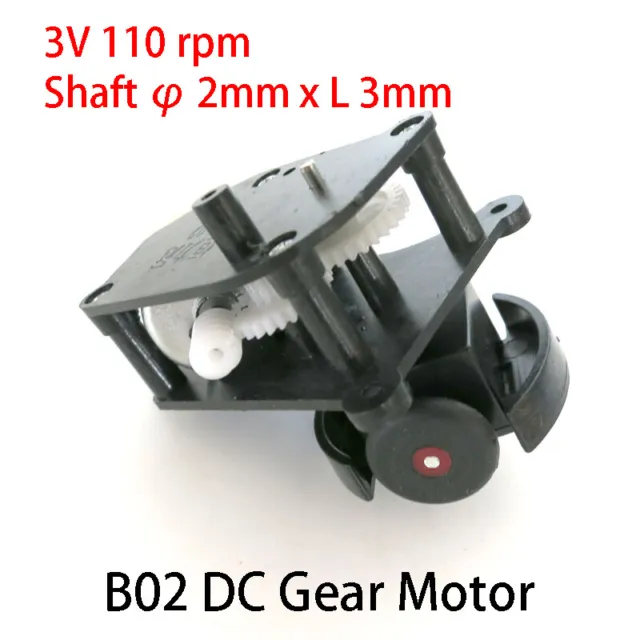 B02 DC Gear Motor Worm Geared Box Electric Motors with Universal Wheel 3V 110rpm