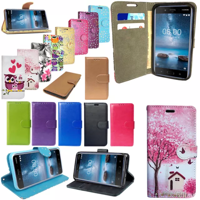 For NOKIA 3 5 2 1 4.2 Genuine PU Leather Flip Wallet Phone Stand Case Cover