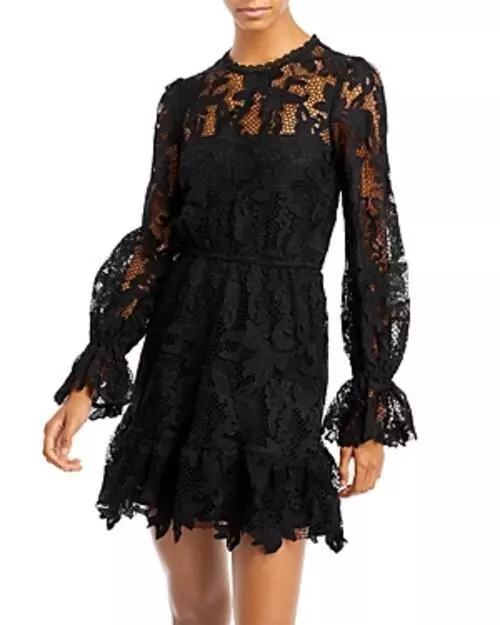 MSRP $118 Aqua Lace Mini Dress Black Size Small