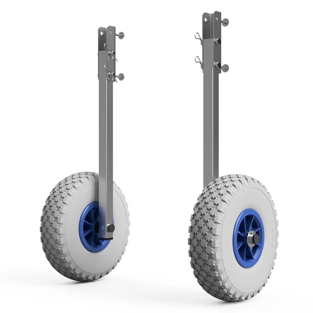 BOAT TRANSOM WHEELS Launching Wheels Dinghy Stainless Steel grey/blue £ ...