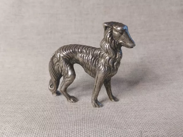 Vintage Borzoi {Russian Hunting Dog} Cast Pewter Figure