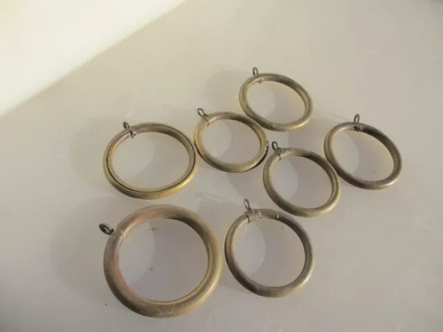 Vintage Brass Curtain Rings Victorian Holder Hangers Antique ODD