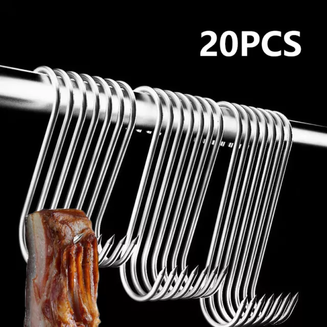 20PCS S-SHAPED MEAT Hook Heavy Duty Stainless Steel Butcher Hooks Hanging  Beef $7.96 - PicClick AU