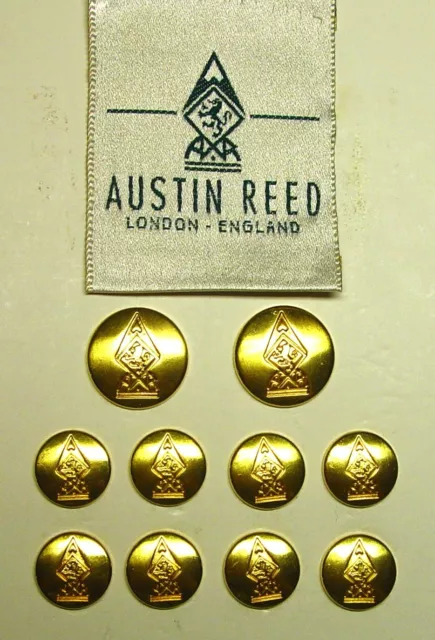 Austin Reed Replacement Buttons 10 Brush Gold Effect Buttons Good Used Cond