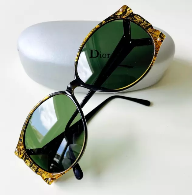 vintage CHRISTIAN DIOR 2575 col 90 black gold sunglasses Germany Optyl NOS
