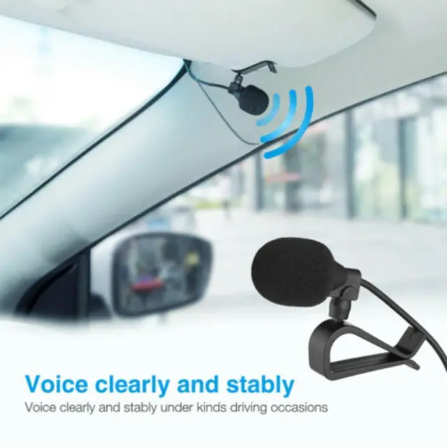 Black 3.5mm Microphone Car Radio Stereo Bluetooth Compatible AU V1U0 Q5B3
