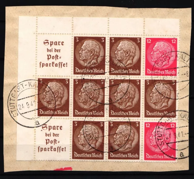 Deutsches Reich S 176, S 180 gestempelt Bogenteil auf Briefstück #KD083