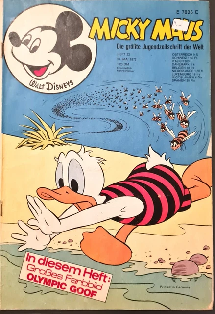 Micky Maus Comic Heft Nr.22 mit SB+GS 1972 Z 2- (258