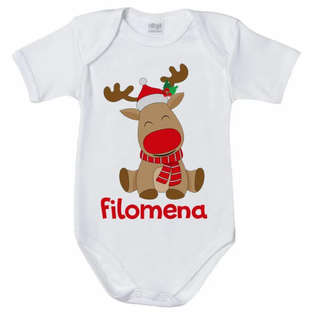 Body neonata personalizzato con nome baby renna
