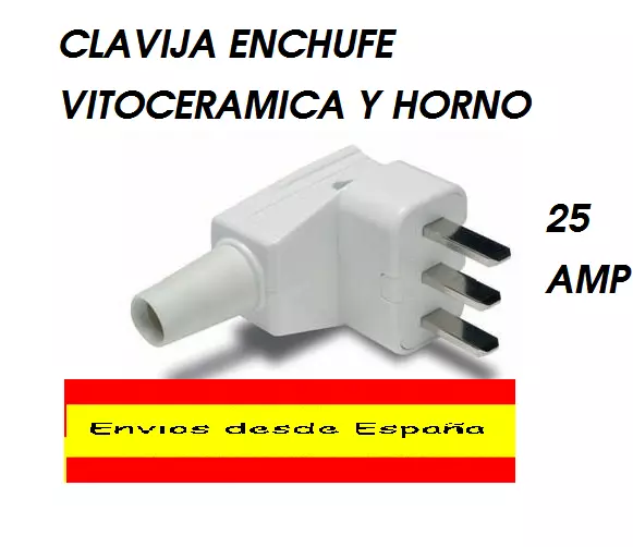 CLAVIJA ENCHUFE COCINA 25A/250V 2P+TT horno y vitrocerámica (2
