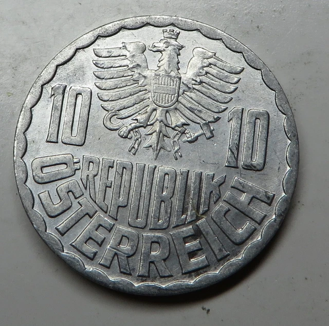 Austria 10 Groschen 1970 Aluminum KM#2878 aUNC