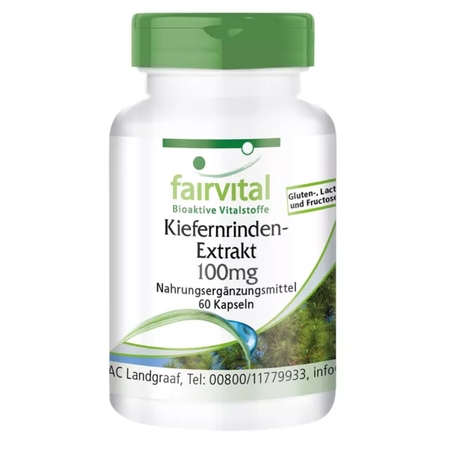 Kiefernrinden-Extrakt 100 mg 60 Kapseln, 95% Proanthocyanidine VEGAN | fairvital