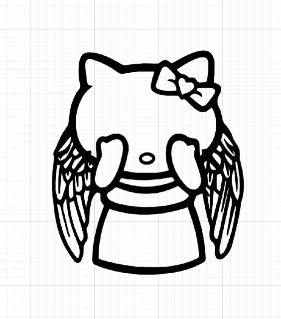 Hello Kitty Dr Who Weeping Angel,Vinyl Decal,Sticker for Cars ,Laptops and more