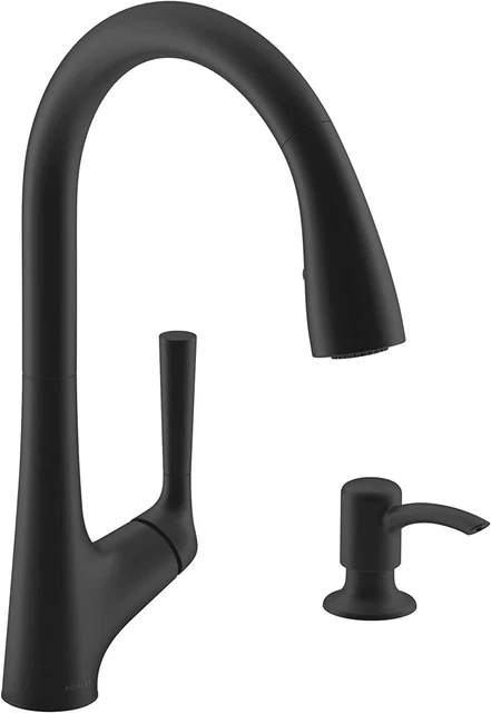 KOHLER R77748-SD-BL Malleco Touchless Pull Down Kitchen Sink Faucet Matte Black
