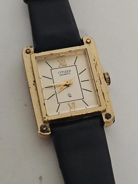 Montre Bracelet Vintage Femme NIVADA Dorée - Mécanique, Acier, Bon état D'usage